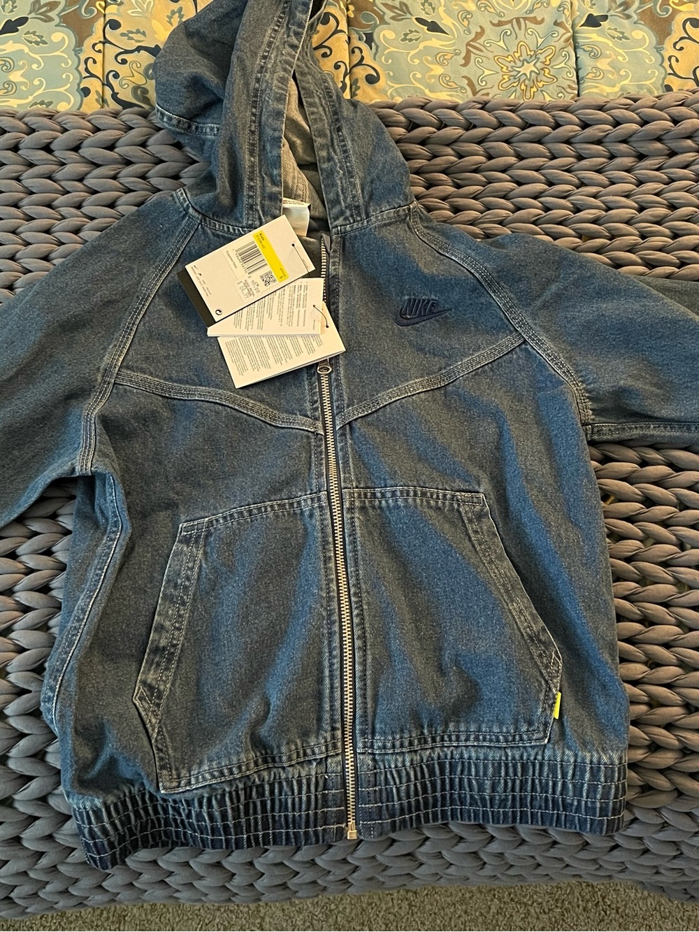 Nike Kids' Dark Denim Hooded Zip Jacket Size Small NWT